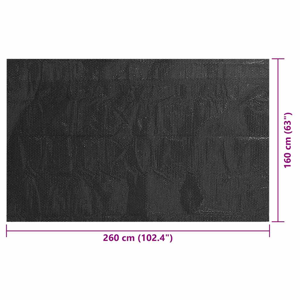 Copertura Solare per Piscina Nera 260x160cm in Polietilene