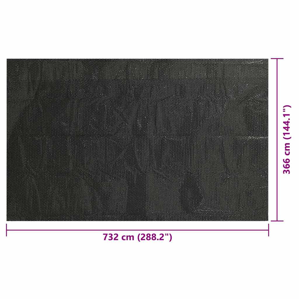 Copertura Solare per Piscina Nera 732x366 cm in Polietilene