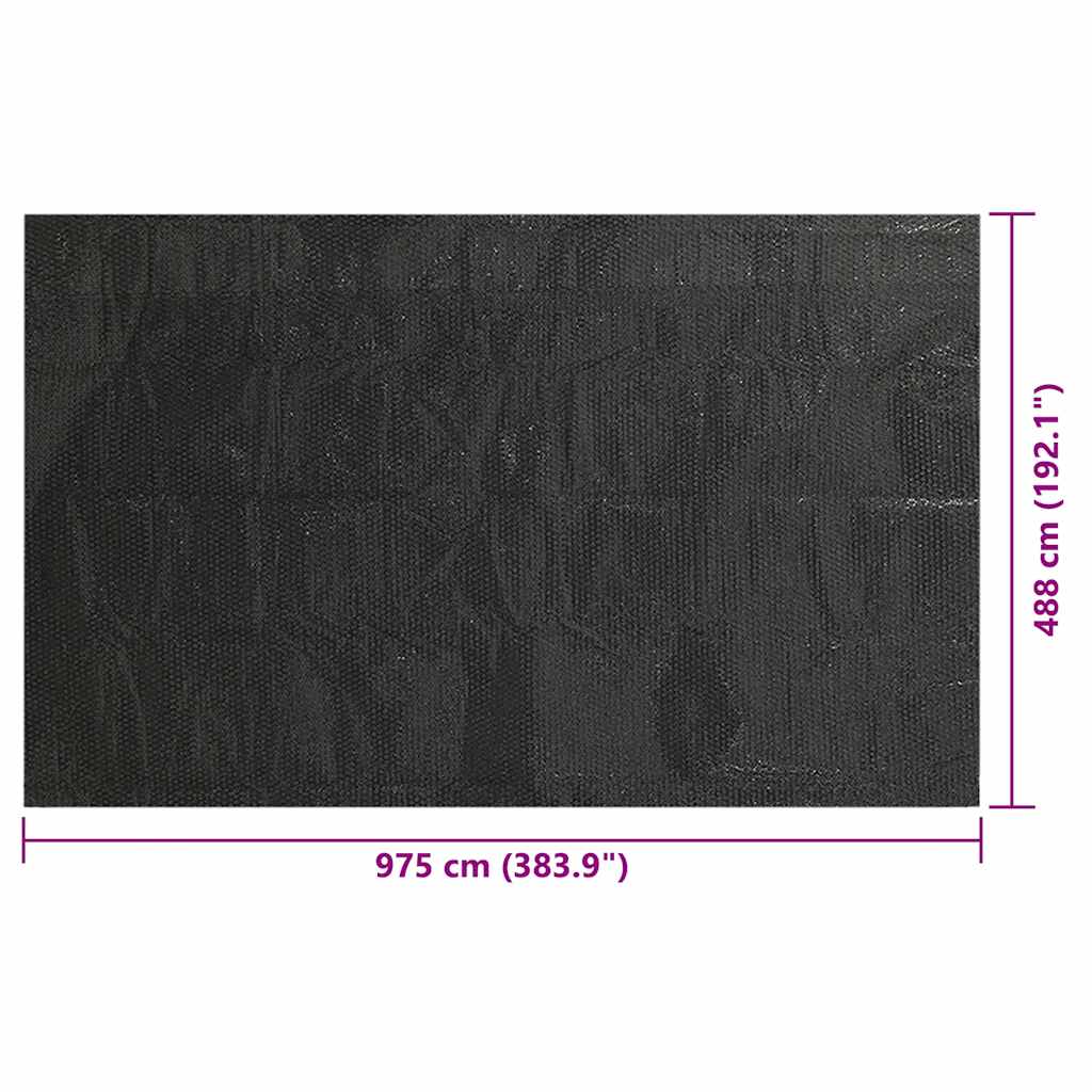 Copertura Solare per Piscina Nera 975x488 cm in Polietilene