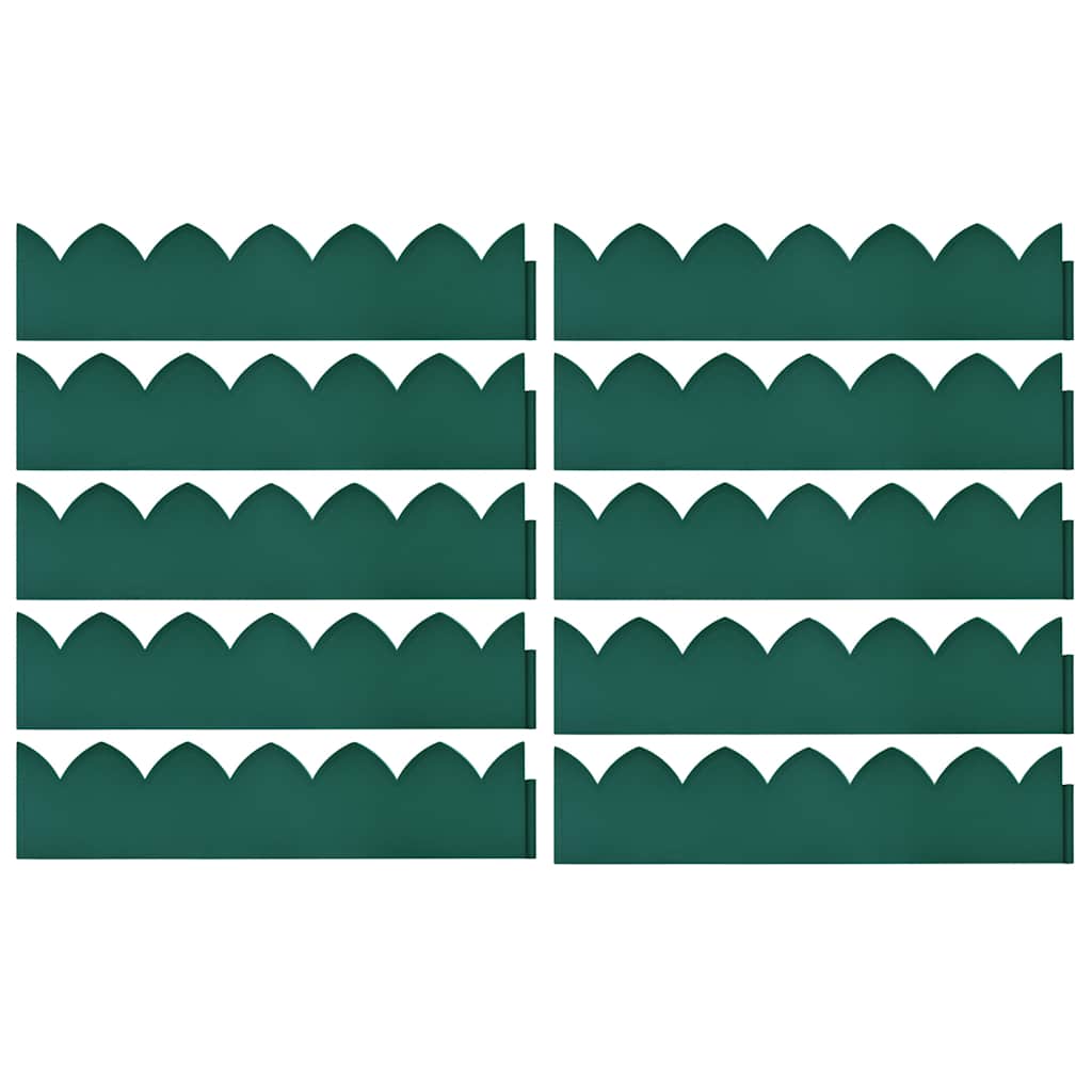 Bordature per Prato 10 pz Verde 65x15 cm PP
