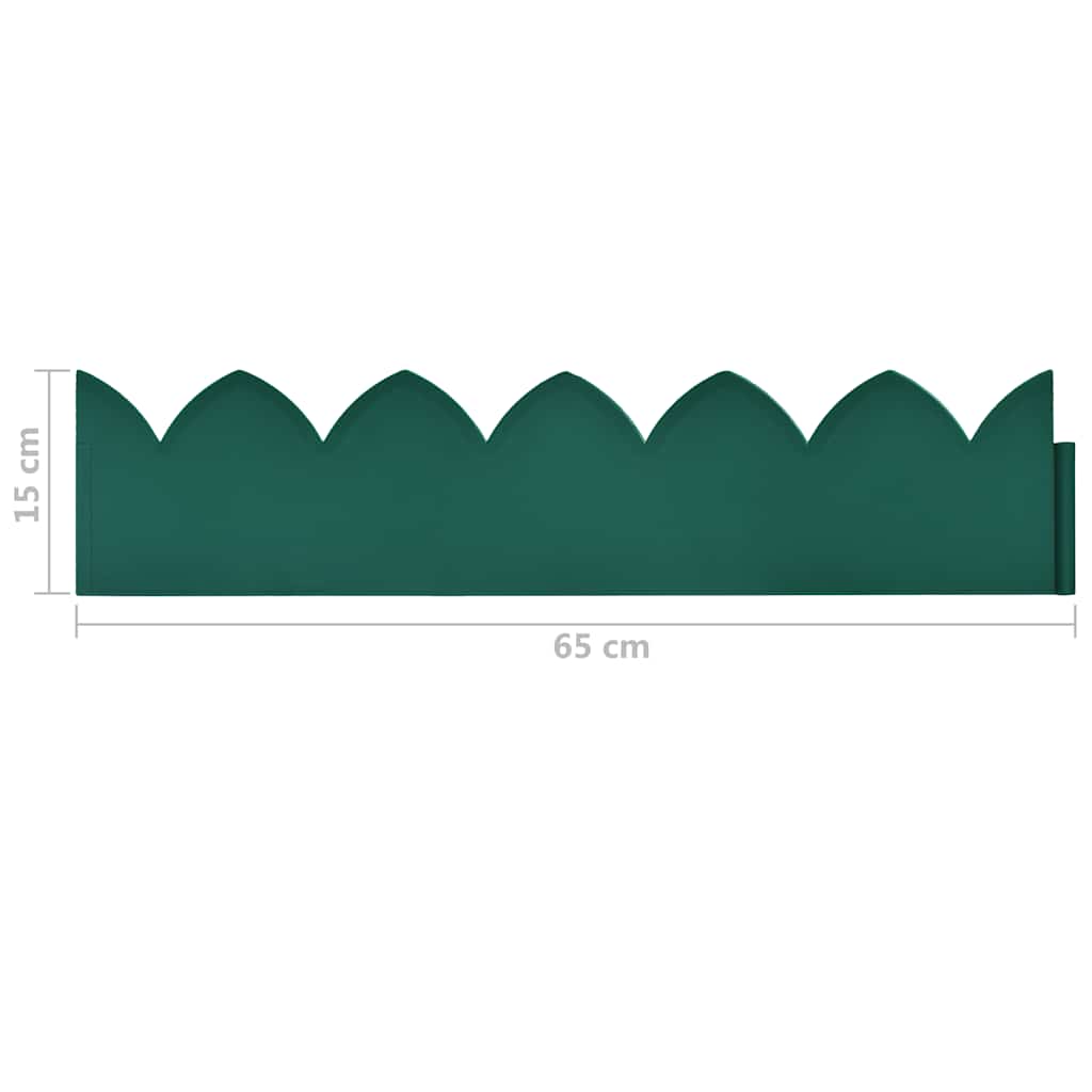 Bordature per Prato 10 pz Verde 65x15 cm PP