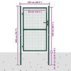Cancello per Recinzione in Acciaio 100x150 cm Verde