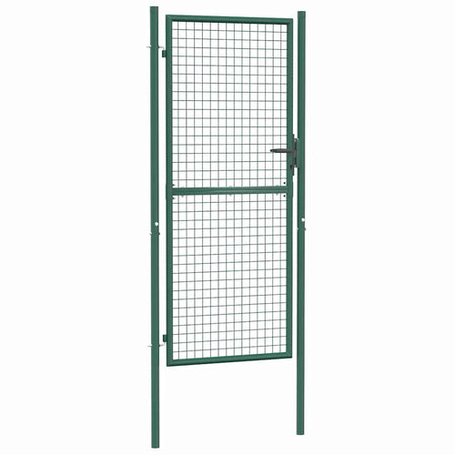 Cancello per Recinzione in Acciaio 100x200 cm Verde