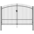 Cancello Woerden doppia porta con punta superiore 299,5x249,5 cm acciaio nero