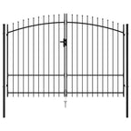 Cancello Woerden doppia porta con punta superiore 299,5x249,5 cm acciaio nero