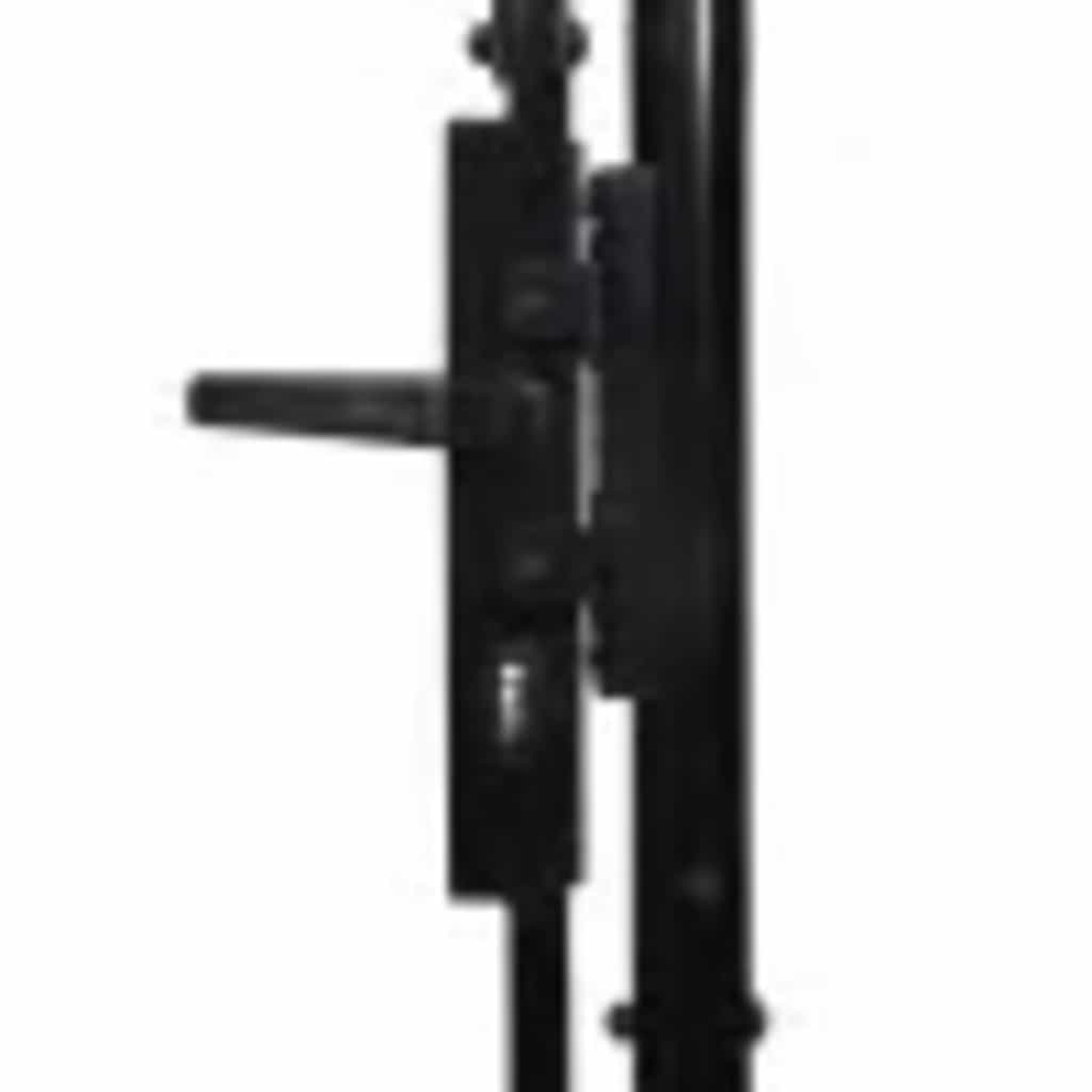 Cancello per recinzione a doppia porta Woerden con punta a lancia 400x174,5 cm nero