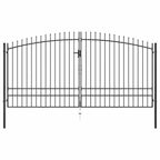 Cancello doppia porta Woerden acciaio punta lancia 400x249,5 cm nero