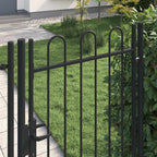 Cancello per recinzione BOXTEL porta singola con parte superiore ad arco in acciaio 100x175 cm Nero