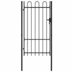 Cancello per recinzione BOXTEL porta singola con parte superiore ad arco in acciaio 100x175 cm Nero