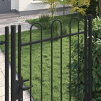 Cancello per recinzione BOXTEL porta singola con parte superiore ad arco in acciaio 1x2 m Nero
