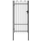 Cancello per recinzione BOXTEL porta singola con parte superiore ad arco in acciaio 1x2 m Nero