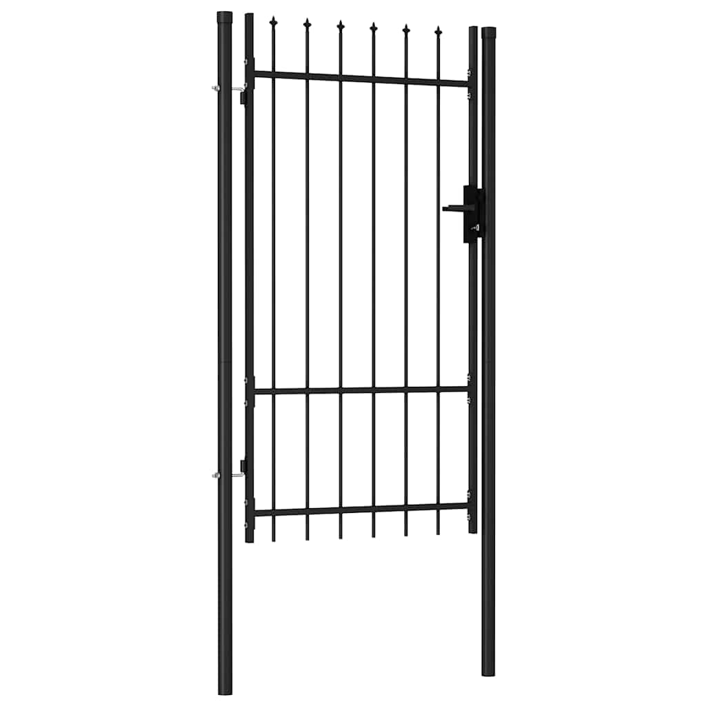 Cancello per recinzione BOXTEL porta singola con punta in acciaio 100x175 cm Nero