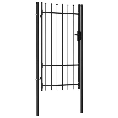 Cancello per recinzione BOXTEL porta singola con punta in acciaio 100x175 cm Nero