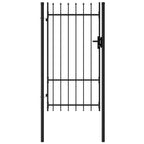 Cancello per recinzione BOXTEL porta singola con punta in acciaio 100x175 cm Nero