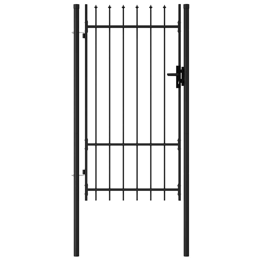 Cancello per recinzione BOXTEL porta singola con punta in acciaio 100x175 cm Nero