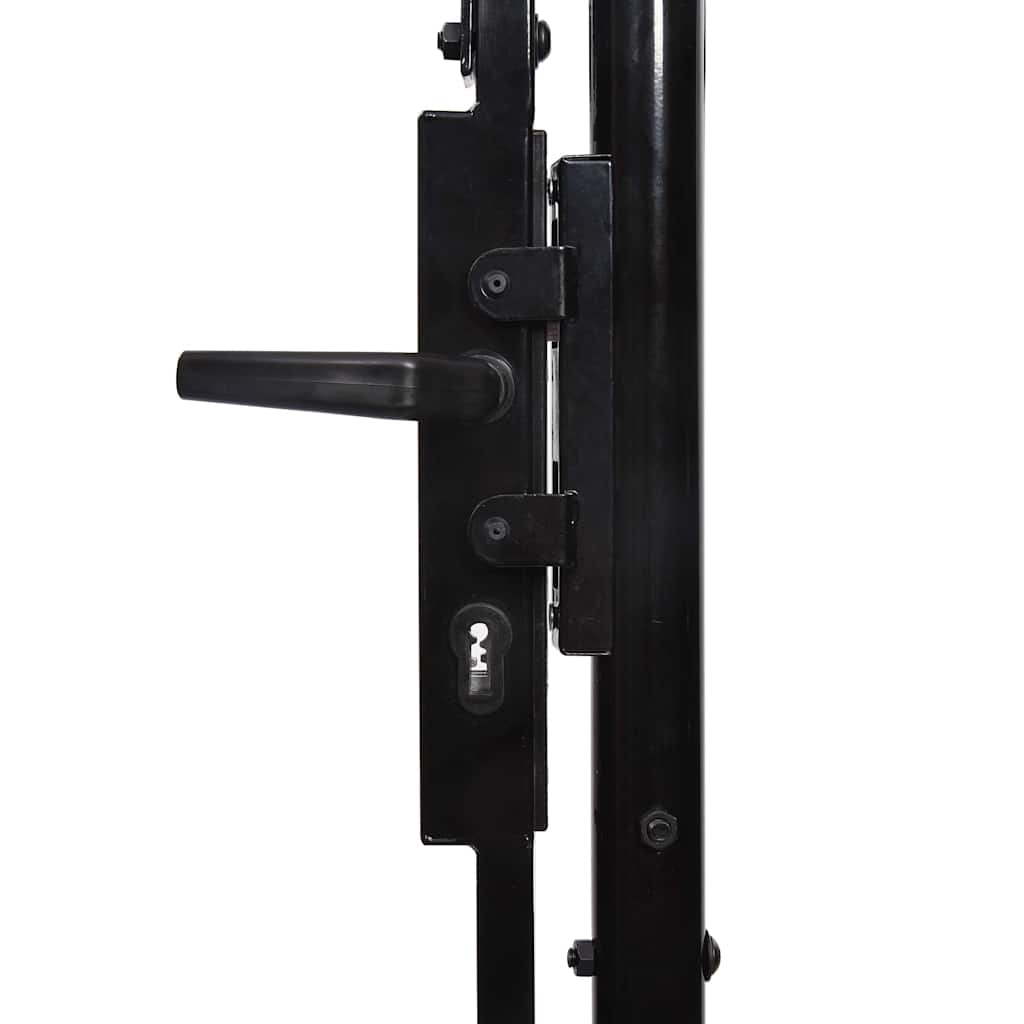 Cancello per recinzione BOXTEL porta singola con punta in acciaio 100x175 cm Nero