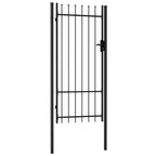 Cancello per recinzione BOXTEL porta singola con punta in acciaio 1x2 m Nero