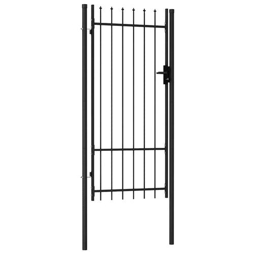 Cancello per recinzione BOXTEL porta singola con punta in acciaio 1x2 m Nero