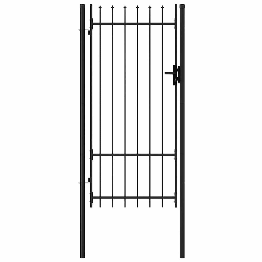 Cancello per recinzione BOXTEL porta singola con punta in acciaio 1x2 m Nero
