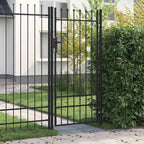 Cancello per recinzione BOXTEL porta singola con punta in acciaio 1x2 m Nero