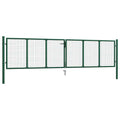 Cancello da Giardino in Rete di Acciaio 400x75 cm Verde Scuro