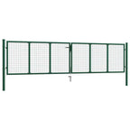 Cancello da Giardino in Rete di Acciaio 400x75 cm Verde Scuro