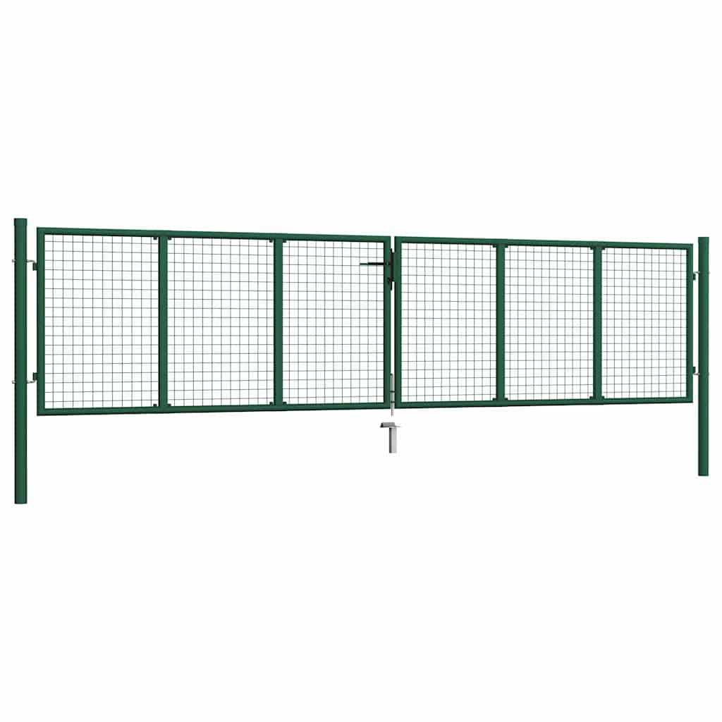Cancello da Giardino in Rete di Acciaio 400x100 cm Verde