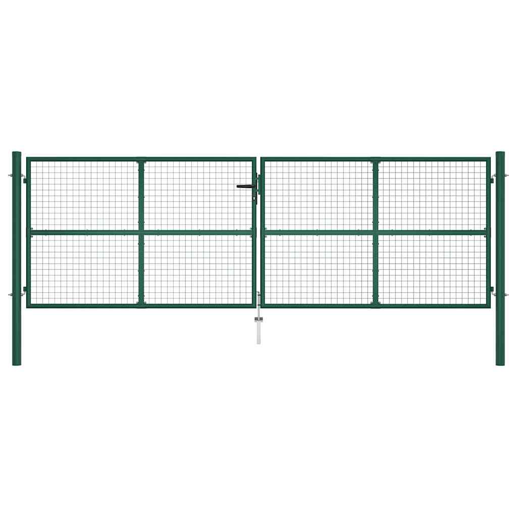 Cancello da Giardino in Rete di Acciaio 400x125 cm Verde