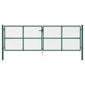 Cancello da Giardino in Rete di Acciaio 400x125 cm Verde