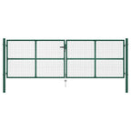 Cancello da Giardino in Rete di Acciaio 400x125 cm Verde