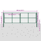 Cancello da Giardino in Rete di Acciaio 400x125 cm Verde