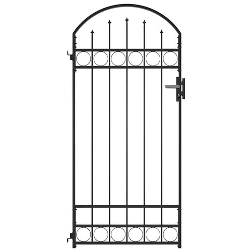 Cancello per recinzione ASSEN acciaio verniciato arco 89x200 cm nero