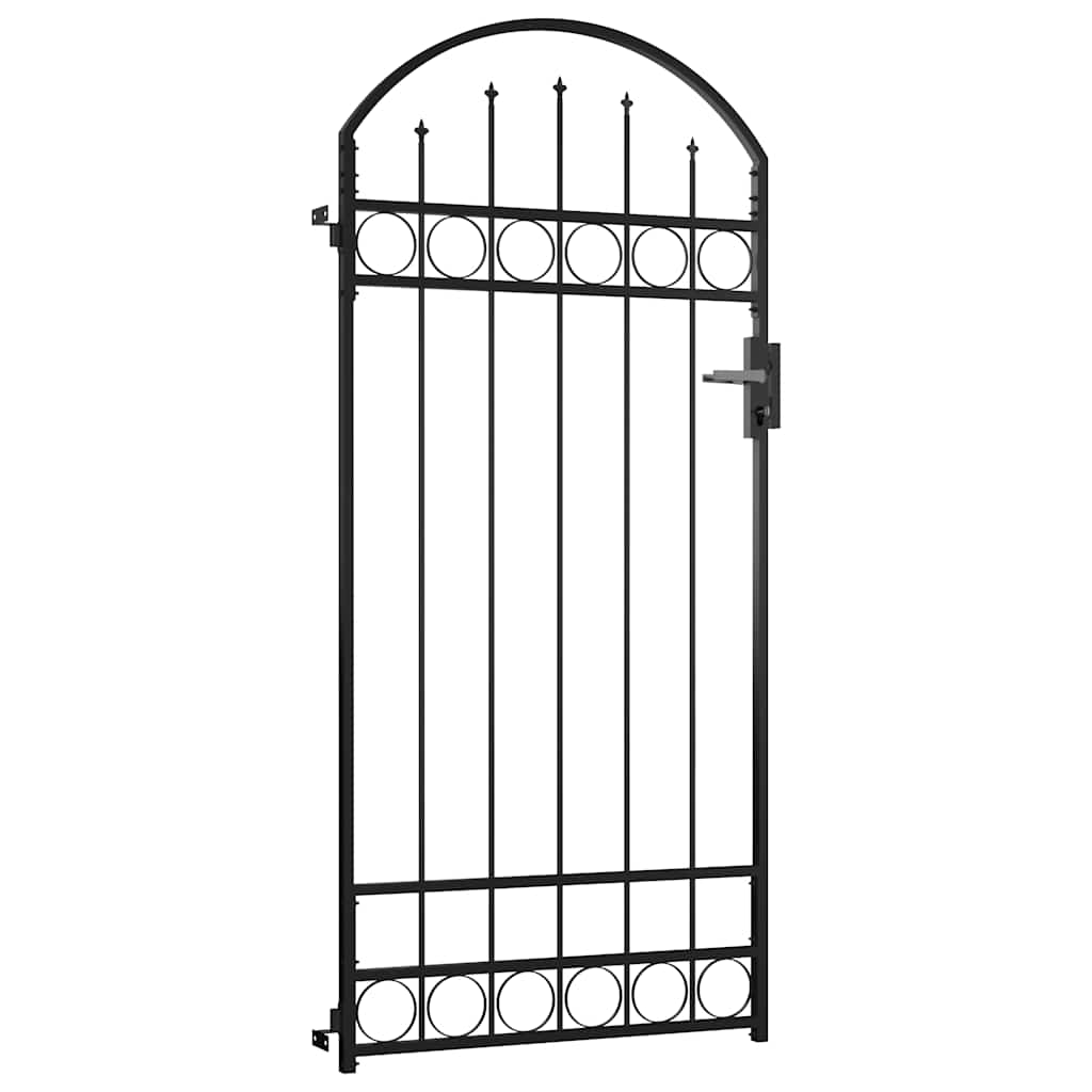 Cancello per recinzione ASSEN acciaio verniciato arco 89x200 cm nero