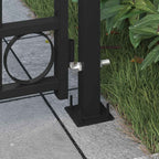 Cancello per recinzione ASSEN con parte superiore ad arco e 2 pali 105x170 cm Nero