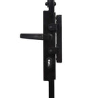 Cancello per recinzione ASSEN con parte superiore ad arco e 2 pali 105x170 cm Nero