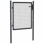Cancello da Giardino in Rete di Acciaio Zincato 100x75 cm Grigio Antracite