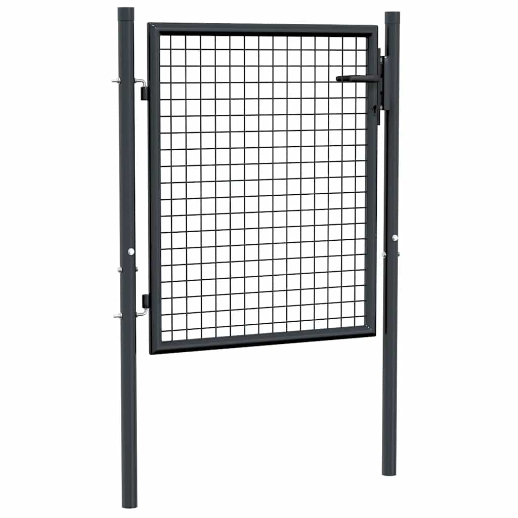 Cancello da Giardino in Rete di Acciaio Zincato 100x75 cm Grigio Antracite