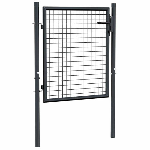 Cancello da Giardino in Rete di Acciaio Zincato 100x75 cm Grigio Antracite