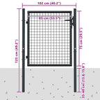 Cancello da Giardino in Rete di Acciaio Zincato 100x75 cm Grigio Antracite