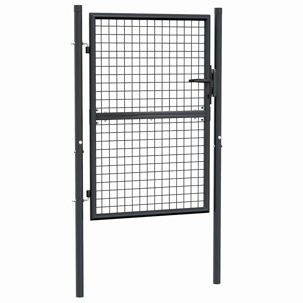 Cancello da Giardino in Rete di Acciaio Zincato 100x125 cm Grigio Antracite