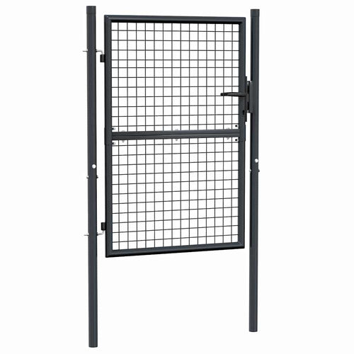 Cancello da Giardino in Rete di Acciaio Zincato 100x125 cm Grigio Antracite