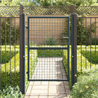 Cancello da Giardino in Rete di Acciaio Zincato 100x125 cm Grigio Antracite