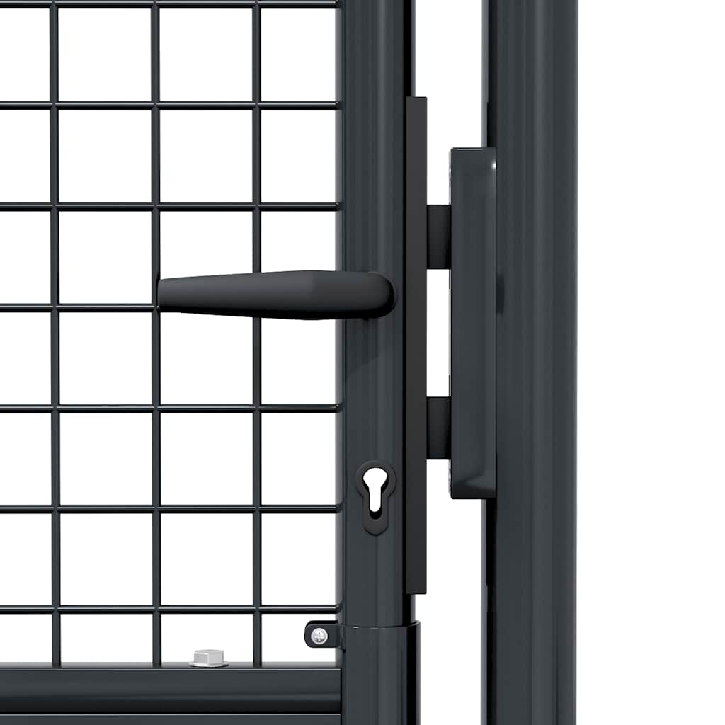 Cancello da Giardino in Rete di Acciaio Zincato 100x125 cm Grigio Antracite