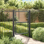Cancello da Giardino in Rete di Acciaio Zincato 100x125 cm Grigio Antracite