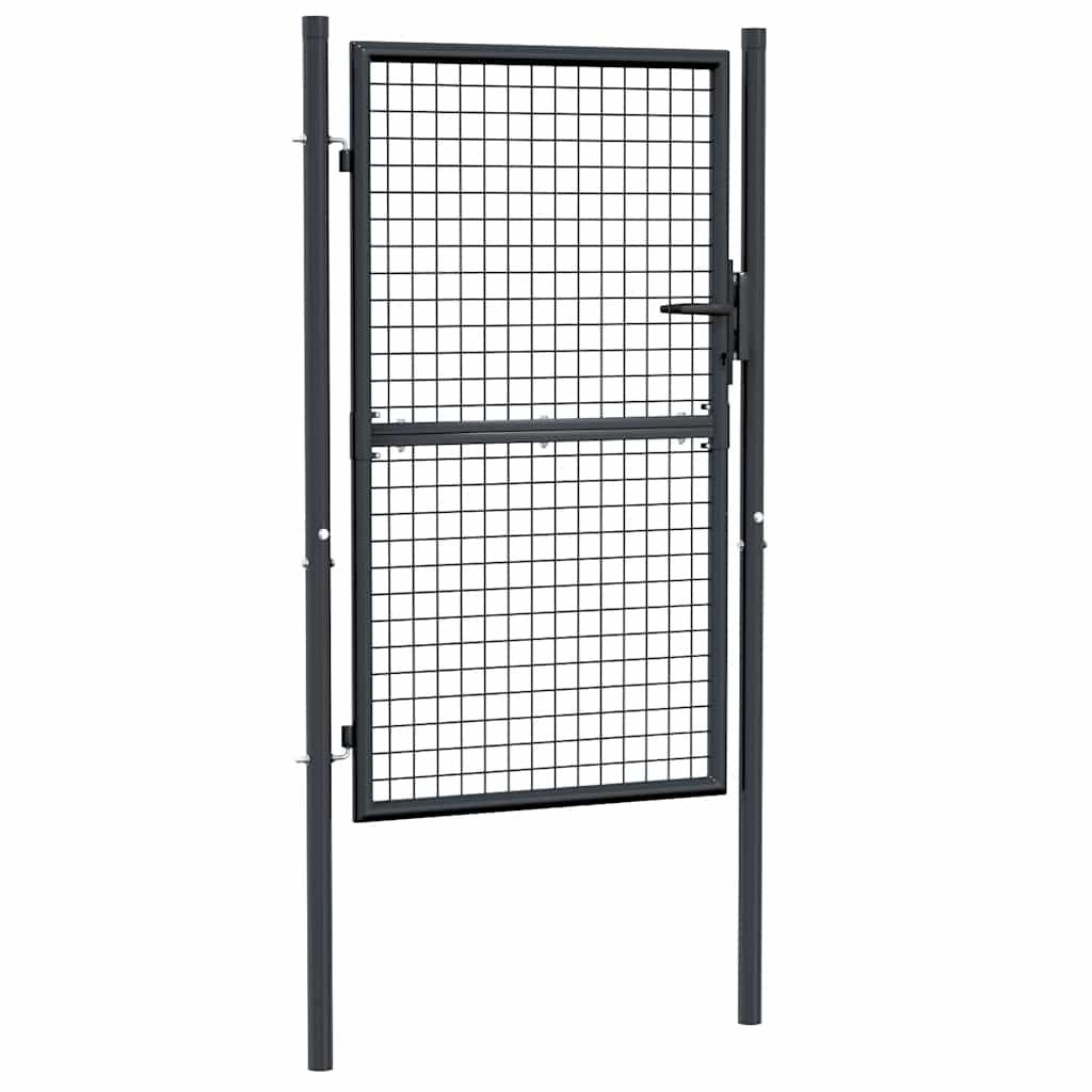 Cancello da Giardino in Rete di Acciaio Zincato 100x150 cm Grigio Antracite
