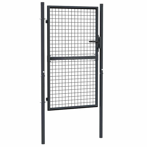 Cancello da Giardino in Rete di Acciaio Zincato 100x150 cm Grigio Antracite