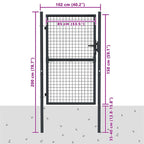 Cancello da Giardino in Rete di Acciaio Zincato 100x150 cm Grigio Antracite