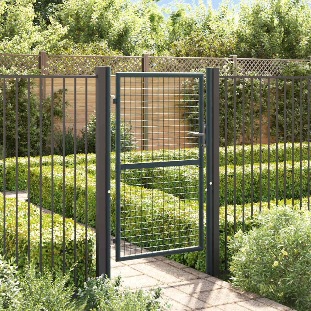 Cancello da Giardino in Rete di Acciaio Zincato 100x150 cm Grigio Antracite
