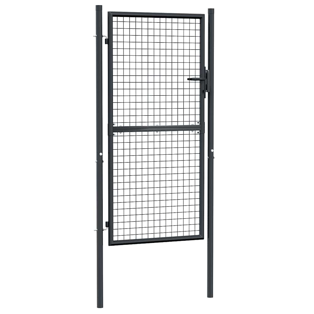 Cancello da Giardino in Rete di Acciaio Zincato 100x175 cm Grigio