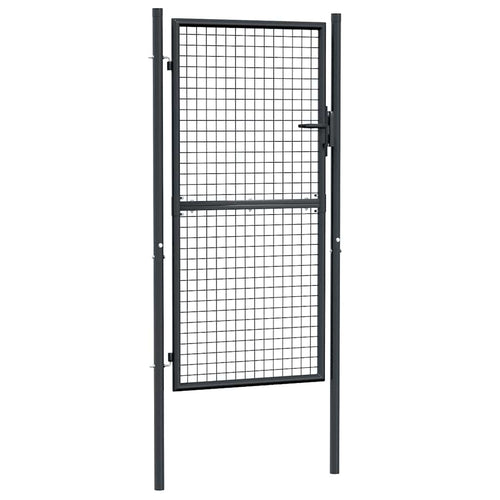 Cancello da Giardino in Rete di Acciaio Zincato 100x175 cm Grigio